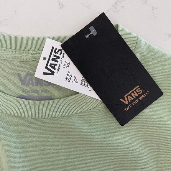 Vans Vintage Peace of Mind Classic Fit LS Cotton T Shirt Celadon Green Sz XS - Picture 7 of 13